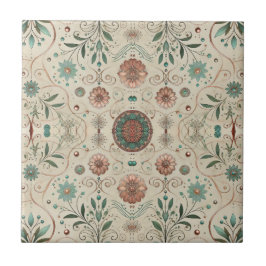 Azulejo De Cerâmica Boho Herb Pequeno Padrão