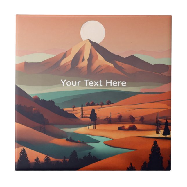 Azulejo De Cerâmica Boho landscape  (Frente)