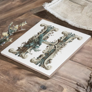 Azulejo De Cerâmica Boho Monograma Inicial H