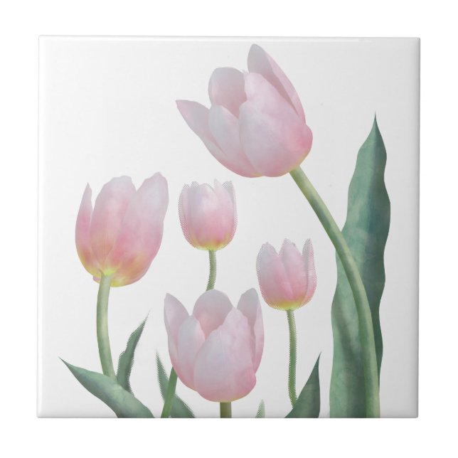 Azulejo De Cerâmica Boho Pastel Floral (Frente)