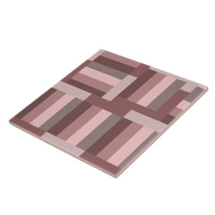 Azulejo De Cerâmica Boho Rosa Marrom Geométrico