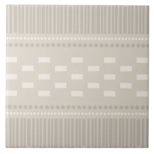 Azulejo De Cerâmica Boho Scandinavian Lines Dots Taupe