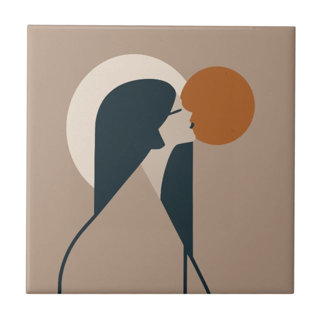 Azulejo De Cerâmica Boho Woman Sun (Frente)