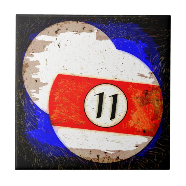 AZULEJO DE CERÂMICA  BOLA DE BILHAR NÚMERO 11 (Frente)