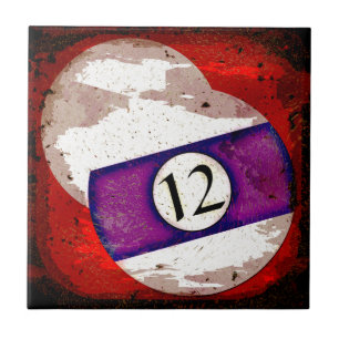 AZULEJO DE CERÂMICA  BOLA DE BILHAR NÚMERO 12
