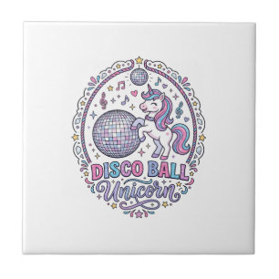 Azulejo De Cerâmica Bola de Discoteca Unicórnio Unicórnio Estampa Dive