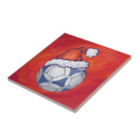 Bola de Futebol Festivo Azul e Branco em Vermelho
