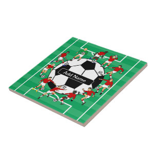 Azulejo De Cerâmica Bola e jogadores personalizados de futebol
