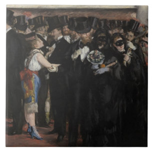 Azulejo De Cerâmica Bola mascarada na ópera, 1873 de Manet