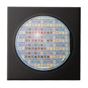 Azulejo De Cerâmica Bolacha de Silício em um Chip com Fundo Preto
