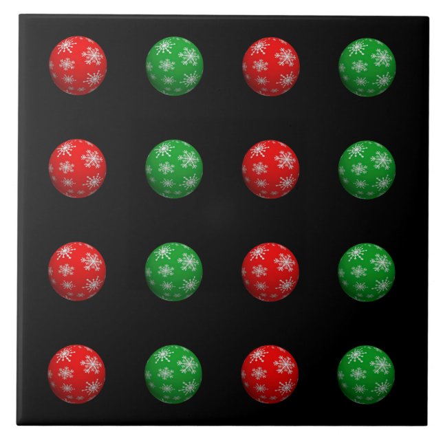 Azulejo De Cerâmica Bolas de Natal 3D (Frente)