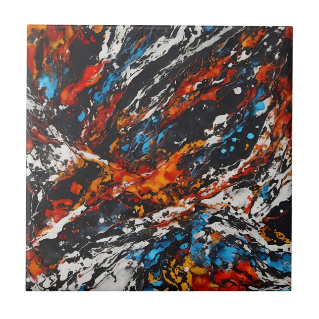 Azulejo De Cerâmica Bold Abstrato Fiery (Frente)