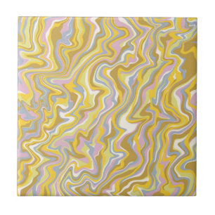 Azulejo De Cerâmica Bold Modern Abstrato Verde Fita de Onda de Mármaco