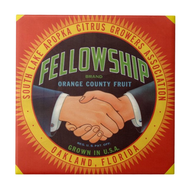 Azulejo De Cerâmica Boletim de 1930 da Orange County Citrus (Frente)