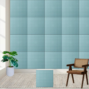 Azulejo De Cerâmica Bolinhas Azul Aqua - Branco Retroativo Pontilhado