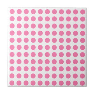 Azulejo De Cerâmica Bolinhas branca rosa Azulejo cerâmica para raparig