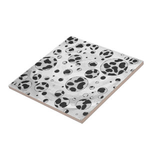 Azulejo De Cerâmica Bolinhas Dalmatian preto e branco