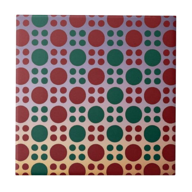 Azulejo De Cerâmica Bolinhas de sombreamento multicor (Frente)