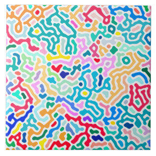 Azulejo De Cerâmica bolinhas Elegantes - Azul Oceano e Branco