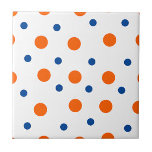 Azulejo De Cerâmica bolinhas laranja e azuis