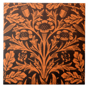 Azulejo De Cerâmica Bolotas de Espelho e folhas de carvalho e Padrão F