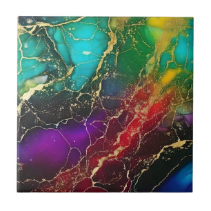 Azulejo De Cerâmica Bolsa de Tinta de Álcool das Cores do Arco-Íris
