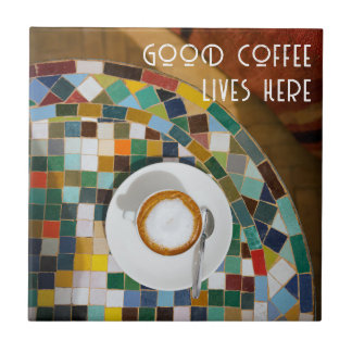 Azulejo De Cerâmica Bom café vive aqui, foto de café