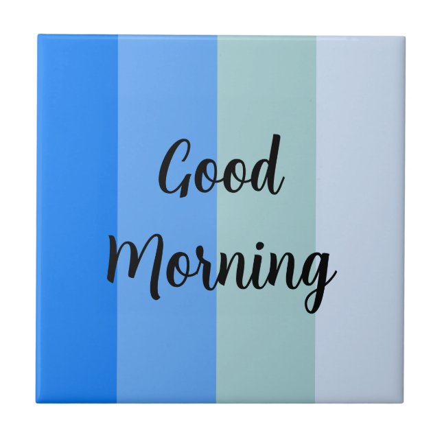 Azulejo De Cerâmica Bom dia azul riscado (Frente)