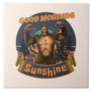 Azulejo De Cerâmica Bom Dia Sunshine Bigfoot Engraçado