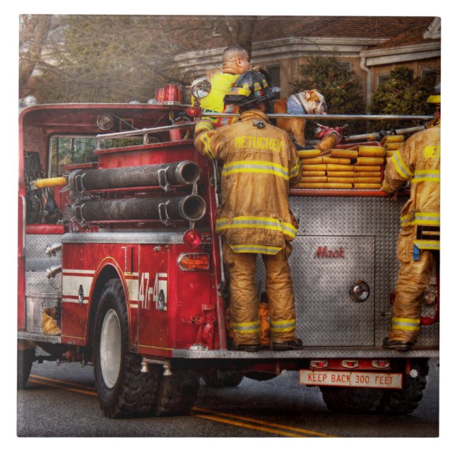 Azulejo De Cerâmica Bombeiro - Corpo de Bombeiros de Metuchen (Frente)