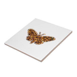 Azulejo De Cerâmica Bombyx Mori Silk Moth Life Cycle Silhoule