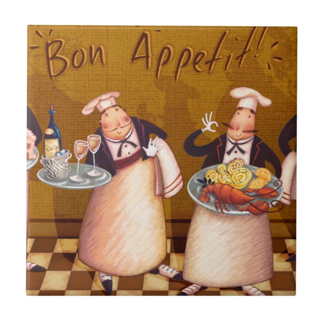 Azulejo De Cerâmica Bon Appétit (Frente)