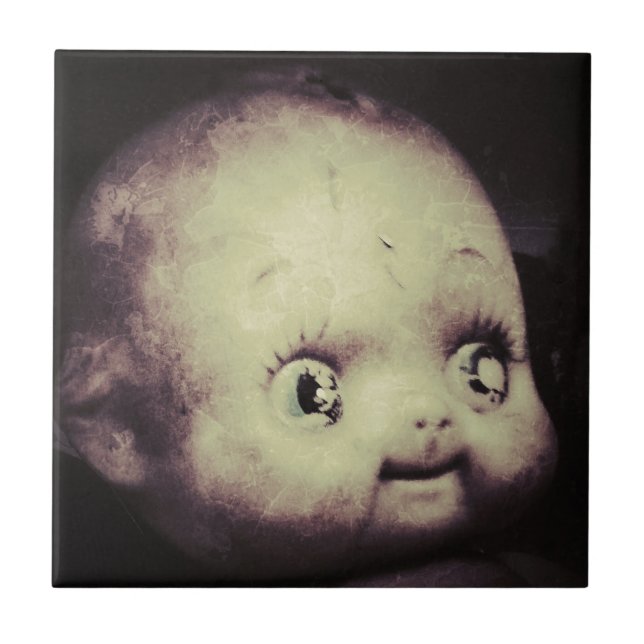 Azulejo De Cerâmica Boneca assustadora (Frente)