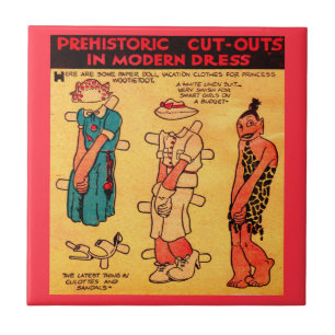 Azulejo De Cerâmica Boneca de papel em quadrinhos da década de 1930 P