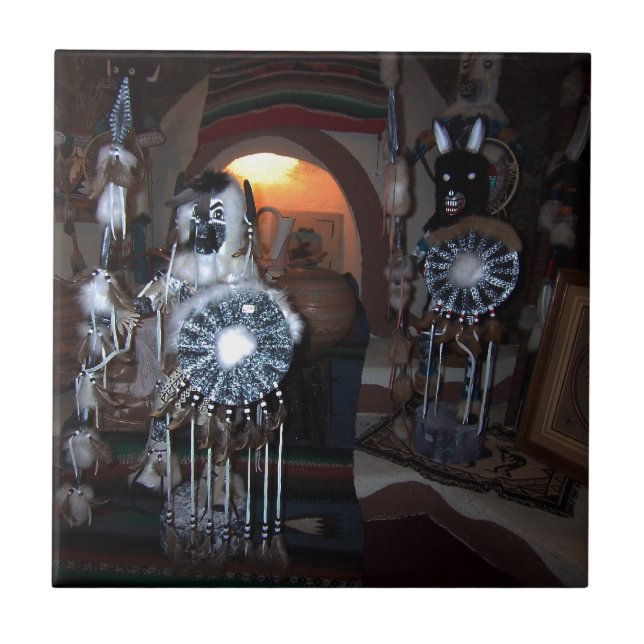 Azulejo De Cerâmica Bonecas de Kachina do nativo americano (Frente)