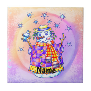 Azulejo De Cerâmica Boneco de Neve Twinkle