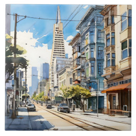 Azulejo De Cerâmica Bonita caneta e esboço de tinta em São Francisco