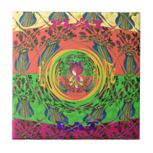 Azulejo De Cerâmica Bonita e Bonita Impressão de Arte Floral