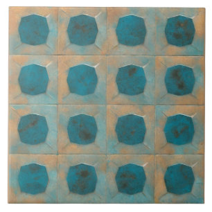 Azulejo De Cerâmica Bonita e teal mistura-teal, arte estética