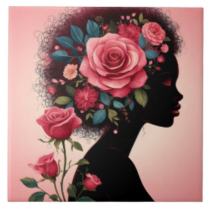 Azulejo De Cerâmica Bonita senhora fazendo artesanato de cerâmica