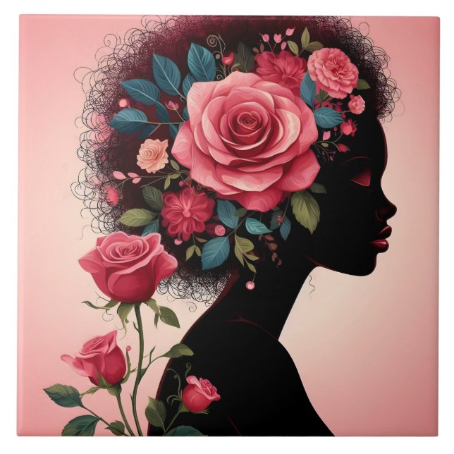 Azulejo De Cerâmica Bonita senhora fazendo artesanato de cerâmica (Frente)