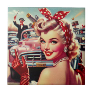 Azulejo De Cerâmica Bonita Vintage dos anos 50