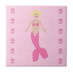 Azulejo De Cerâmica Bonito fantasia rosa Sereia