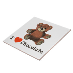 Azulejo De Cerâmica Bonito I Coração (Amor) Chocolate Urso de Teddy