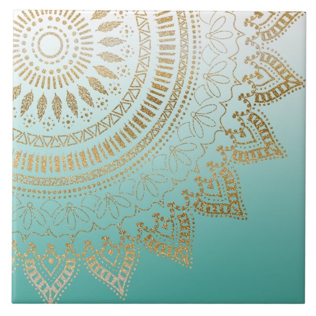 Azulejo De Cerâmica Bonito mandala tribal elegante design (Frente)