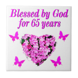 AZULEJO DE CERÂMICA  BONITO PINK FLORAL 65º ANIVERSÁRIO DESIGN