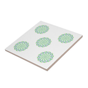 Azulejo De Cerâmica Bonito Planta Do Oceano Com Tentáculos De Curva
