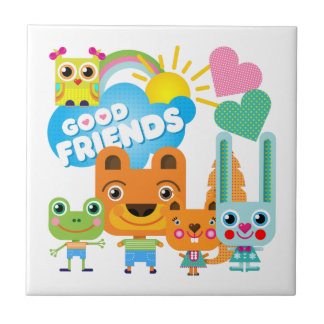 Azulejo De Cerâmica Bons amigos dos animais