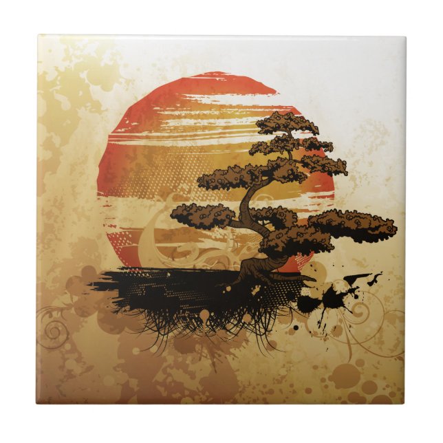 Azulejo De Cerâmica Bonzai (Frente)