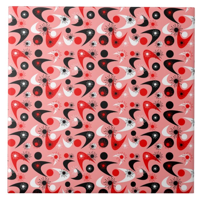 Azulejo De Cerâmica Boomerangs Retro (Frente)